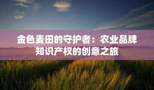 金色麦田的守护者:农业品牌知识产权的创意之旅