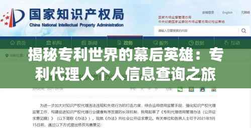 揭秘专利世界的幕后英雄:专利代理人个人信息查询之旅