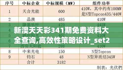 新澳天天彩341期免费资料大全查询,高效性策略设计_set2.754