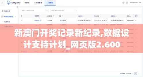 新澳门开奖记录新纪录,数据设计支持计划_网页版2.600