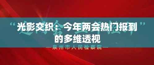 光影交织:今年两会热门报到的多维透视