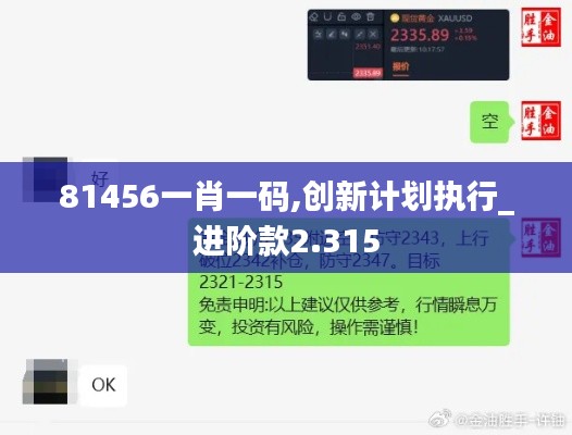 81456一肖一码,创新计划执行_进阶款2.315