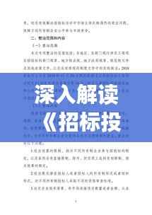 深入解读《招标投标法热门版》:规范市场秩序,保障公平竞争