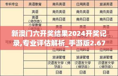 新澳门六开奖结果2024开奖记录,专业评估解析_手游版2.677