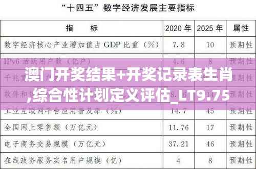 澳门开奖结果+开奖记录表生肖,综合性计划定义评估_LT9.752