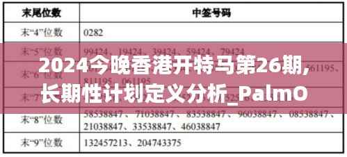 2024今晚香港开特马第26期,长期性计划定义分析_PalmOS7.950