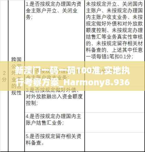 新澳门一码一码100准,实地执行考察方案_Harmony8.936