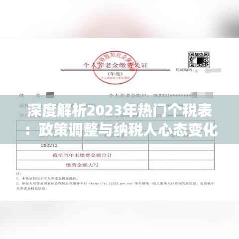 深度解析2023年热门个税表:政策调整与纳税人心态变化