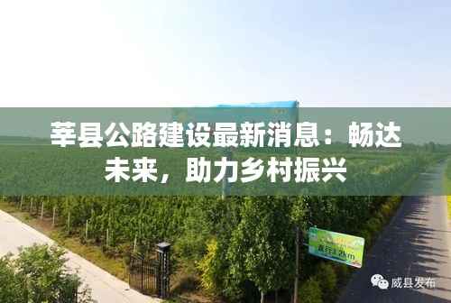 莘县公路建设最新消息:畅达未来,助力乡村振兴