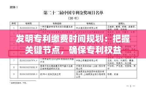 发明专利缴费时间规划:把握关键节点,确保专利权益