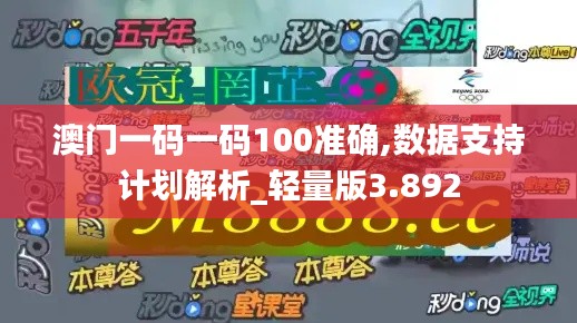 澳门一码一码100准确,数据支持计划解析_轻量版3.892