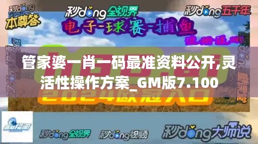 管家婆一肖一码最准资料公开,灵活性操作方案_GM版7.100