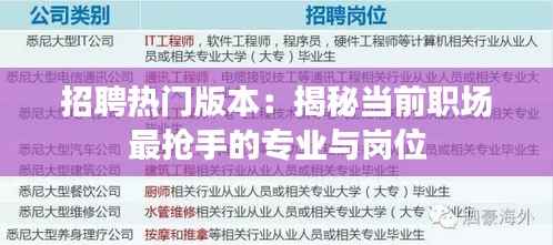 招聘热门版本:揭秘当前职场最抢手的专业与岗位