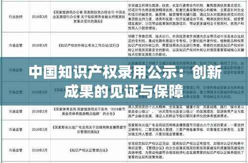 中国知识产权录用公示:创新成果的见证与保障