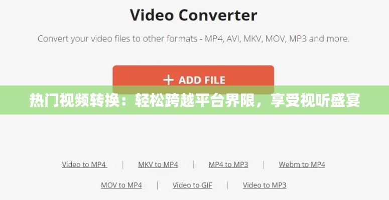 热门视频转换:轻松跨越平台界限,享受视听盛宴