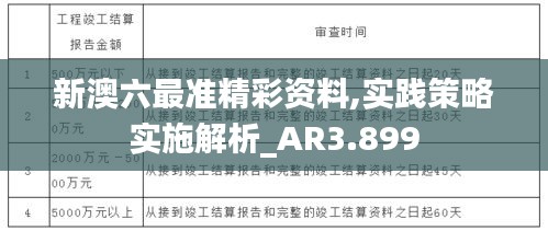 新澳六最准精彩资料,实践策略实施解析_AR3.899