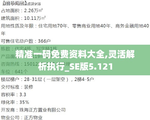 精准一码免费资料大全,灵活解析执行_SE版5.121