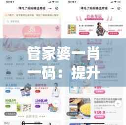 管家婆一肖一码:提升用户体验的秘诀
