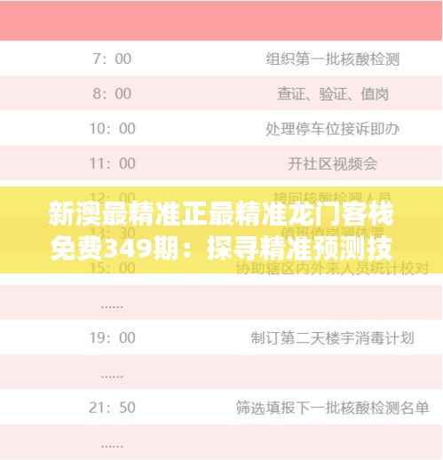 新澳最精准正最精准龙门客栈免费349期:探寻精准预测技巧的必读资源