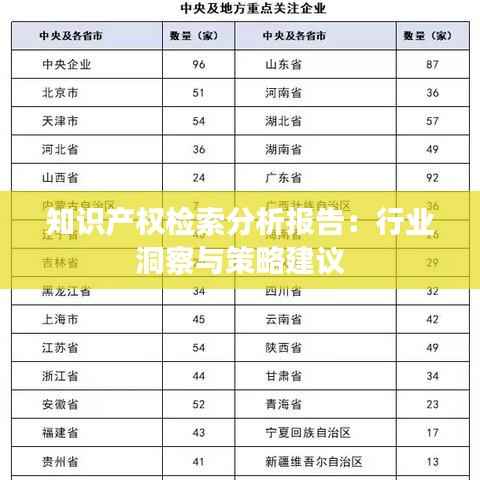 知识产权检索分析报告:行业洞察与策略建议