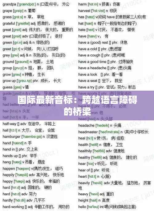国际最新音标:跨越语言障碍的桥梁