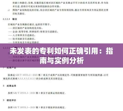 未发表的专利如何正确引用:指南与实例分析