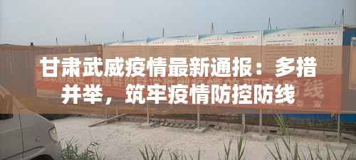 甘肃武威疫情最新通报:多措并举,筑牢疫情防控防线