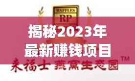 揭秘2023年最新赚钱项目:把握趋势,轻松实现财富增长