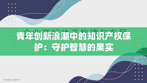 青年创新浪潮中的知识产权保护:守护智慧的果实