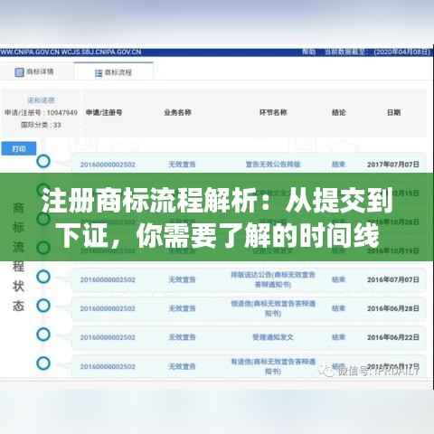 注册商标流程解析:从提交到下证,你需要了解的时间线