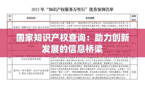 国家知识产权查询:助力创新发展的信息桥梁
