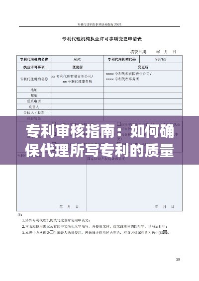 专利审核指南:如何确保代理所写专利的质量