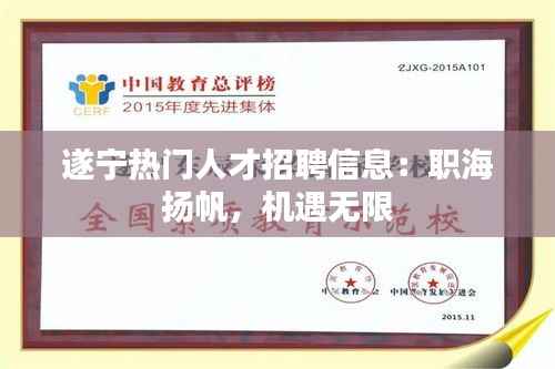 遂宁热门人才招聘信息:职海扬帆,机遇无限