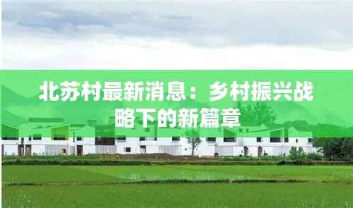 北苏村最新消息:乡村振兴战略下的新篇章