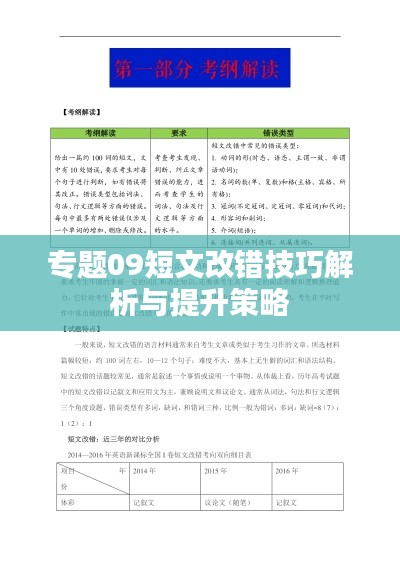 专题09短文改错技巧解析与提升策略