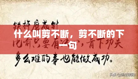 什么叫剪不断,剪不断的下一句