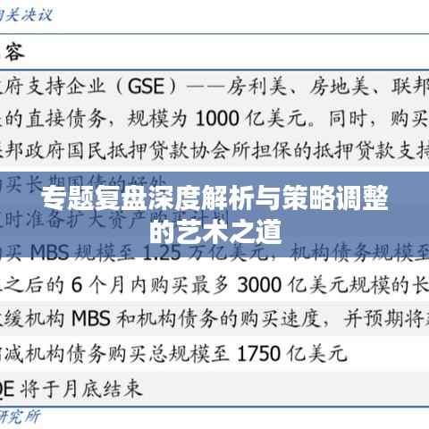 专题复盘深度解析与策略调整的艺术之道