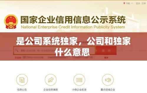 是公司系统独家,公司和独家什么意思