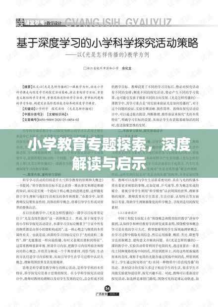 小学教育专题探索,深度解读与启示