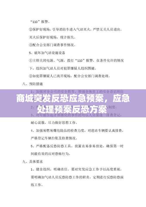 商城突发反恐应急预案,应急处理预案反恐方案