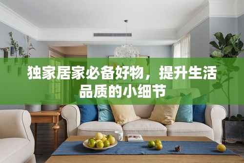 独家居家必备好物,提升生活品质的小细节
