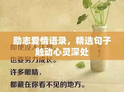 励志爱情语录,精选句子触动心灵深处