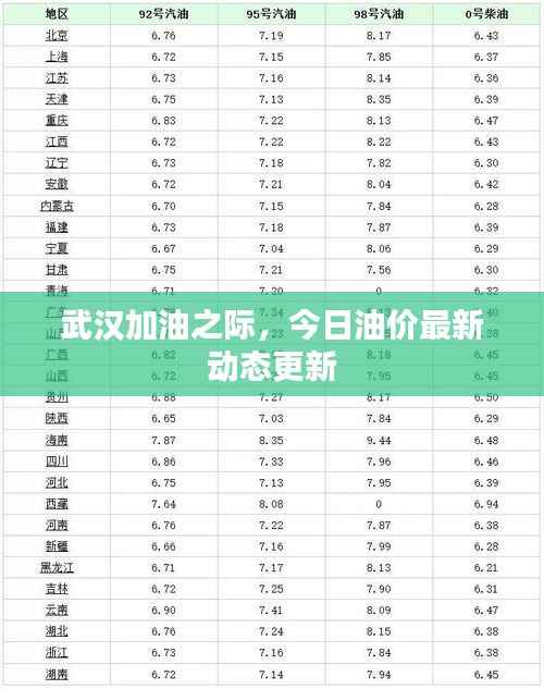 武汉加油之际,今日油价最新动态更新