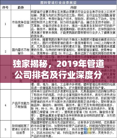 独家揭秘,2019年管道公司排名及行业深度分析