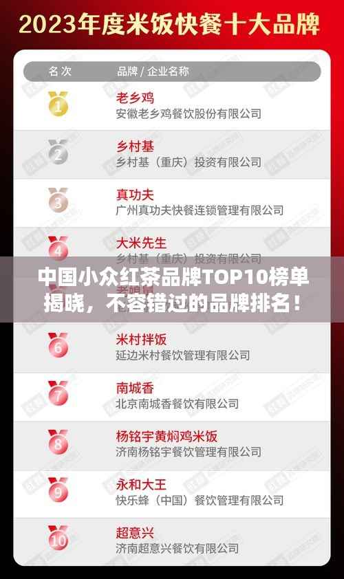中国小众红茶品牌TOP10榜单揭晓,不容错过的品牌排名!