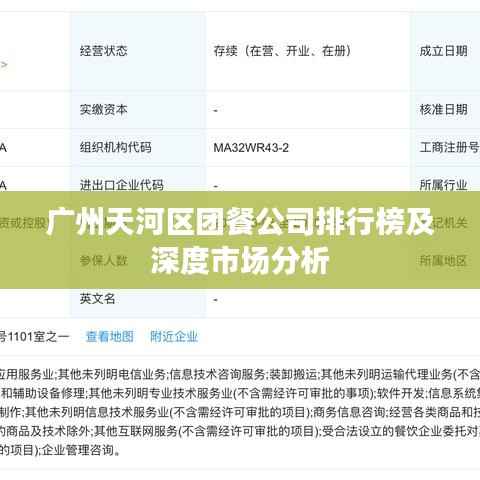 广州天河区团餐公司排行榜及深度市场分析