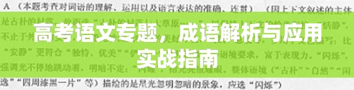 高考语文专题,成语解析与应用实战指南