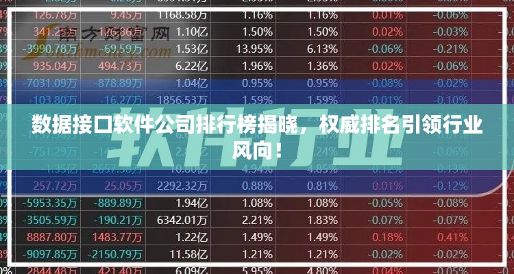 数据接口软件公司排行榜揭晓,权威排名引领行业风向!
