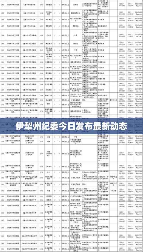 伊犁州纪委今日发布最新动态