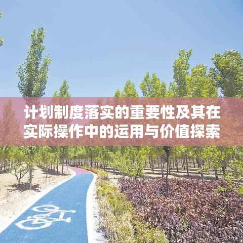 计划制度落实的重要性及其在实际操作中的运用与价值探索